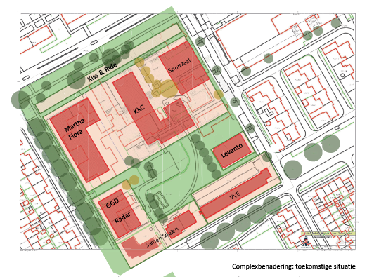 Ontwerp plattegrond van het toekomstige Misericordeplein