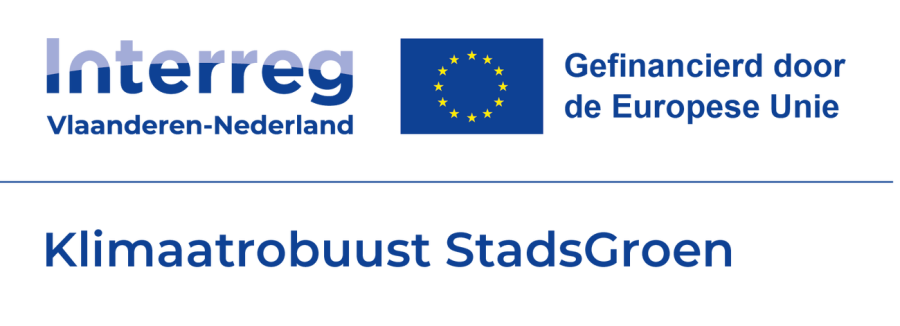 logo van interreg Vlaanderen-Nederland, Klimaatrobuust Stadsgroen